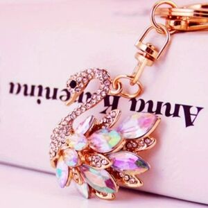 Iridescent Swan Bag Charm/Keychain